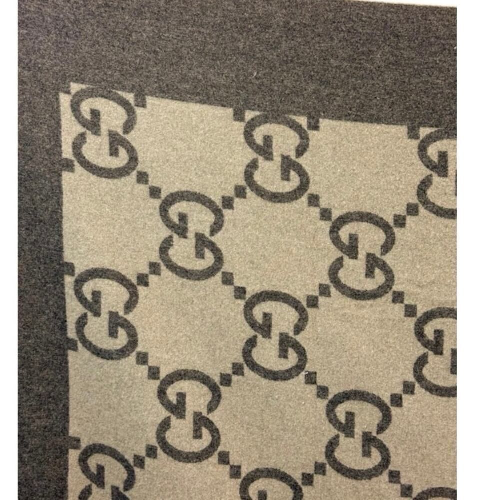 Gucci GG Monogram Wool Cashmere Blend Throw Blanket – Beige & Brown - Picture 2 of 6